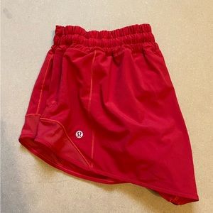 Lululemon Red Hotty Hot Shorts, Size 10